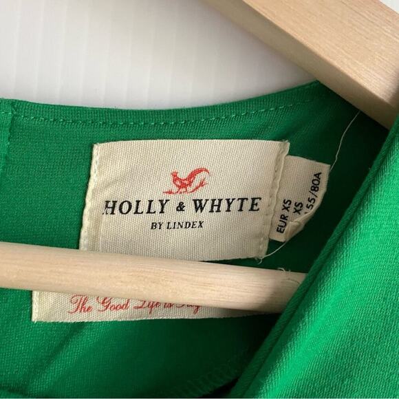 Lindex Holly & Whyte green above elbow length sleeve fit and flare back zip XS - Picture 3 of 9